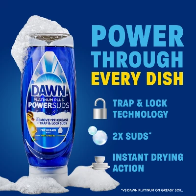 Dawn Platinum Plus PowerSuds Ez Squeeze Dish Soap - Fresh Rain - 17.4 Fl Oz 5 Dawn Platinum Plus PowerSuds Ez Squeeze Dish Soap - Fresh Rain - 17.4 Fl Oz - Image 3