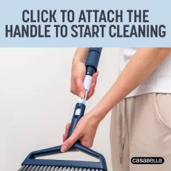 Casabella Click Clean And Organize Angle Broom Head With Dust Pan And Hook