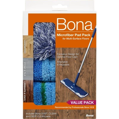 Bona Cleaning Products Reusable Mop Refill Multi Surface Microfiber Wet + Dry Floor Sweeping + Mopping Value Pack - 3ct 13 Bona Cleaning Products Reusable Mop Refill Multi Surface Microfiber Wet + Dry Floor Sweeping + Mopping Value Pack - 3ct - Image 11