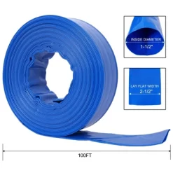 NAYSAYE Cleaning Tool Pool Backwash Hose 1.5 Inch 100FT Reinforced PVC Discharge Hose For Filter Pump, Blue, 14.6"*14.20"*3.30"