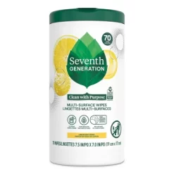 Seventh Generation Lemon Zest Multi-Surface Cleaning Wipes - 70ct