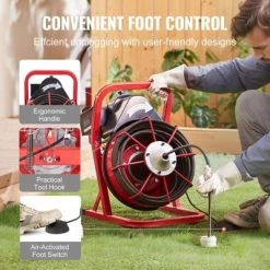 VEVOR Drain Cleaner Machine 75FT X 3/8 Inch, Sewer Snake Auger Manual Feed, 250W Electric Drain Cleaning Machine, Red -Cleaning Supply Store GUEST c4d5bfbe abe4 4c07 ae26 dc59482b0483