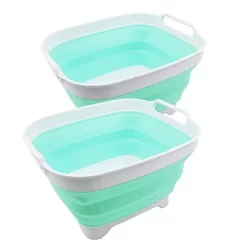 SAMMART 7.5L (2 Gallons) Collapsible Dishpan With Draining Plug -Cleaning Supply Store GUEST ca37c1e4 0717 43df ac00 6071370d38c3