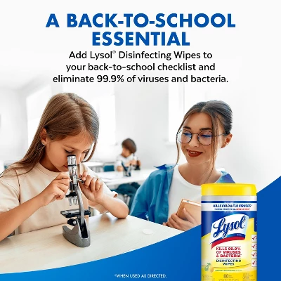 Lysol Lemon And Lime Blossom Disinfecting Wipes- 80ct 10 Lysol Lemon And Lime Blossom Disinfecting Wipes- 80ct - Image 8