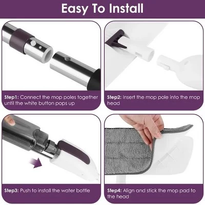 Racxily Spray Mop W/ 3 Machine Washable Microfiber Pads 12OZ Refillable Water Bottle Wet Dry Use Microfiber Mop, Suitable For All Floors 10 Racxily Spray Mop W/ 3 Machine Washable Microfiber Pads 12OZ Refillable Water Bottle Wet Dry Use Microfiber Mop, Suitable For All Floors - Image 8