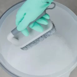 OU Scrub Brush With Ergonomic Handle, All Purpose Heavy Duty Cleaning Scrubber For Bathroom & Kitchen With Nonslip Handle, Scraper Edge & Hanging Loop -Cleaning Supply Store GUEST d254b04d 6217 4d68 b725 2d24df1b55db