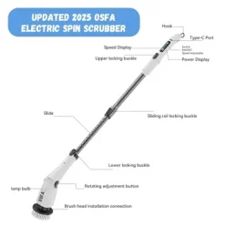Paaaawaters NEW 2025 Electric Spin Scrubber - Shower & Bathroom Cordl Cleaning Electric Brush - 7 Brushes, 4 Adjust Angles, 3-Speeds