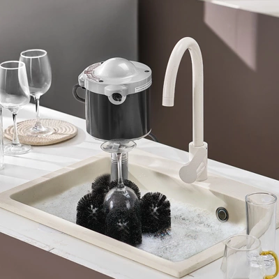 VEVOR Electric Commercial Glass Washer, 5-Brush Bar Glass Cleaner, 600 Cups/Hour Wine Glass Cleaning Machine, Bar Glass Washer, Black 3 VEVOR Electric Commercial Glass Washer, 5-Brush Bar Glass Cleaner, 600 Cups/Hour Wine Glass Cleaning Machine, Bar Glass Washer, Black