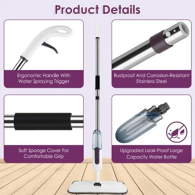 Racxily Spray Mop W/ 3 Machine Washable Microfiber Pads 12OZ Refillable Water Bottle Wet Dry Use Microfiber Mop, Suitable For All Floors 11 Racxily Spray Mop W/ 3 Machine Washable Microfiber Pads 12OZ Refillable Water Bottle Wet Dry Use Microfiber Mop, Suitable For All Floors - Image 9