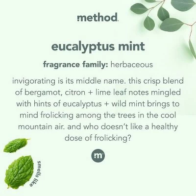 Method Eucalyptus Mint Cleaning Products Foaming Bathroom Cleaner Spray Bottle - 28 Fl Oz 5 Method Eucalyptus Mint Cleaning Products Foaming Bathroom Cleaner Spray Bottle - 28 Fl Oz - Image 3