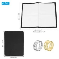 Unique Bargains Pure Cotton Flannel Jewelry Cleaning Double Layer Cleaning Cloth 2 Pcs