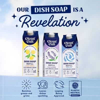 Cleancult Liquid Dish Soap - Refillable Aluminum Bottle - Fresh Rain - 16 Fl Oz 6 Cleancult Liquid Dish Soap - Refillable Aluminum Bottle - Fresh Rain - 16 Fl Oz - Image 4