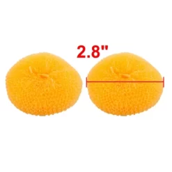 Unique Bargains Kitchen Plastic Dish Bowl Pan Washing Cleaning Ball Brush Scrubber Cleaner Yellow 6 Pcs