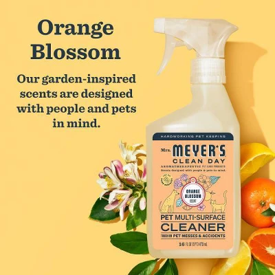 Mrs. Meyer's Clean Day Orange Blossom Scent Pet All Purpose Surface Cleaner - 16 Fl Oz 4 Mrs. Meyer's Clean Day Orange Blossom Scent Pet All Purpose Surface Cleaner - 16 Fl Oz - Image 2