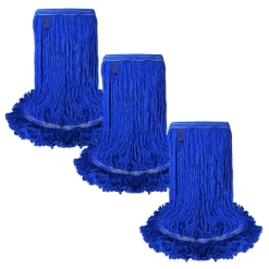 Bison Life Heavy Duty Loop End Wet Mop Head Replacement Refills, 5" Headband, Blue - 3 Pack -Cleaning Supply Store GUEST f122175a f2c1 42ad bbe0 e90df82cd663