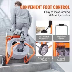 VEVOR Drain Cleaner Machine 100FT X 1/2 Inch, Auto Feed Sewer Snake Drain Auger On Wheels, Portable Drain Cleaning Machine, Orange 15 VEVOR Drain Cleaner Machine 100FT X 1/2 Inch, Auto Feed Sewer Snake Drain Auger On Wheels, Portable Drain Cleaning Machine, Orange -Cleaning Supply Store GUEST f4986313 fffd 49a9 b0b2 d4c5bd68821c