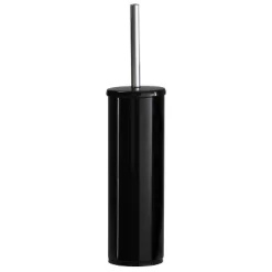 Deluxe Premium Aluminum Handle Toilet Brush With Fully Removable Liner Black - Bath Bliss
