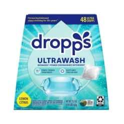 Dropps Dish UltraWash Biobased Detergent Pods - Lemon Citrus - 48ct