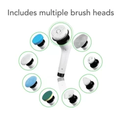 HOM Electric Spin Scrubber - Wireless Electric Cleaning Brush With 9 Brush Heads, 2 Speed Settings, For Bathrooms, Windows, Cars