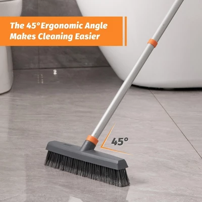 NAYSAYE Cleaning Tool Floor Brush With Squeegee Powerful Multi Surface Scrubber For Home And Outdoor Use, Black, 16.77"*4.57"*54.33" 4 NAYSAYE Cleaning Tool Floor Brush With Squeegee Powerful Multi Surface Scrubber For Home And Outdoor Use, Black, 16.77"*4.57"*54.33" - Image 2
