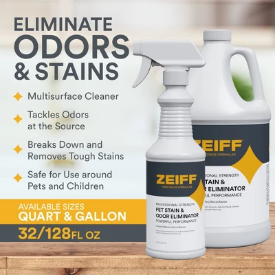 Zeiff Pet Stain And Odor Remover - Pet Urine Enzyme Cleaner To Break Up Tough Stains - Carpet Stain Remover For Dog Urine And Cat Pee, 1 Gallon, 3 Zeiff Pet Stain And Odor Remover - Pet Urine Enzyme Cleaner To Break Up Tough Stains - Carpet Stain Remover For Dog Urine And Cat Pee, 1 Gallon,