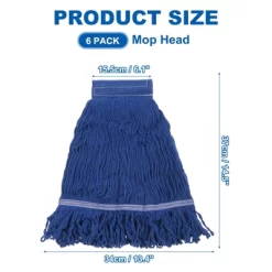 Unique Bargains Commercial Replacement Cotton String Mop Head 6 Pcs