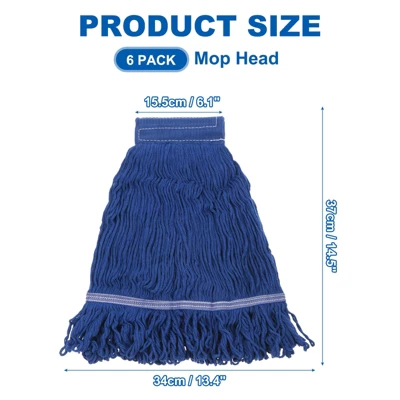 Unique Bargains Commercial Replacement Cotton String Mop Head 6 Pcs 3 Unique Bargains Commercial Replacement Cotton String Mop Head 6 Pcs